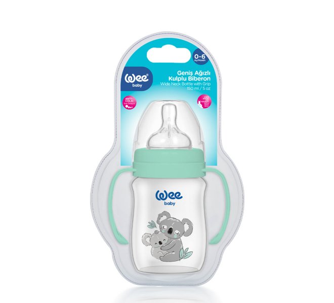 Wee Baby Safary PP Шише за хранене с дръжки 150 ml